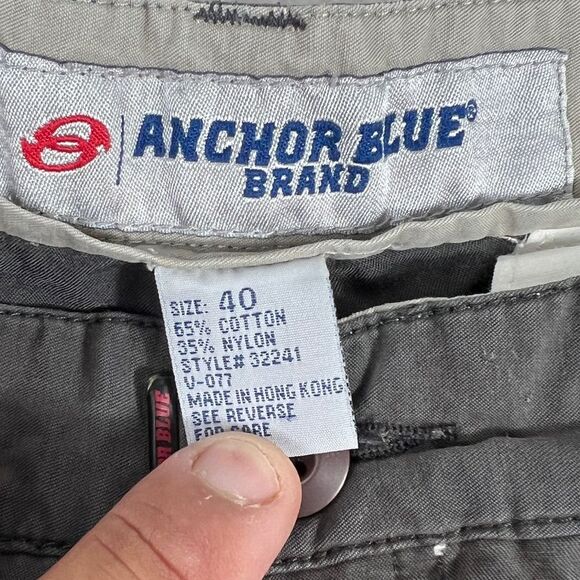 VTG Y2K Anchor Blue Chino Shorts 0410 - Picture 3 of 6